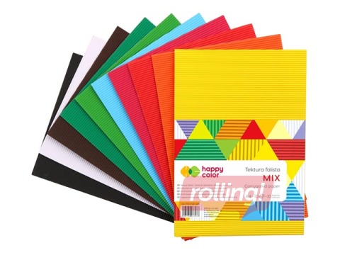 Corrugated colour board Happy Color MIX, A4, 10 colours, 10 sheets