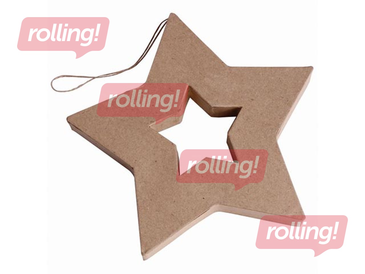 Cardboard decoration Happy Color, Big Star, 19x19x2.5cm
