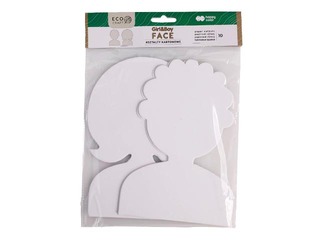 Cardboard shape set Happy Color, Face Boy&Girl, 20cm, 10 pcs.