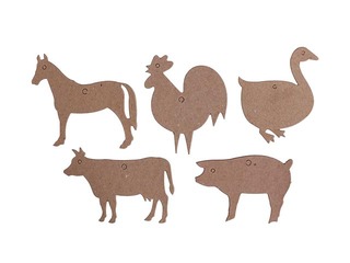 Cardboard shape set Happy Color, Farm, 10x6 cm, 5pcs.