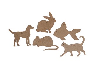 Cardboard shape set  Happy Color, Pets, 10x6cm, 5 pcs