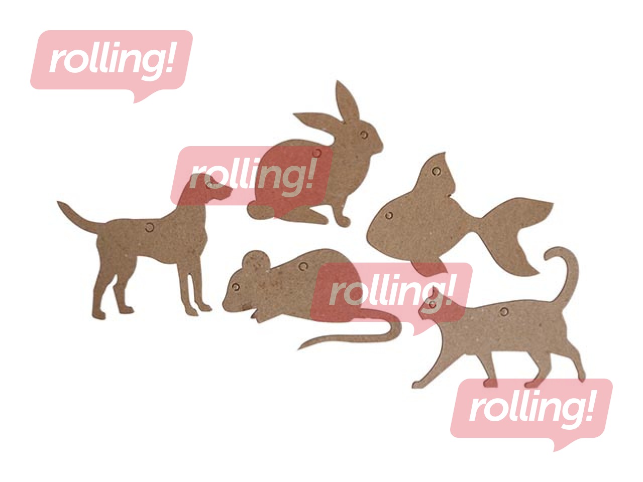 Cardboard shape set  Happy Color, Pets, 10x6cm, 5 pcs