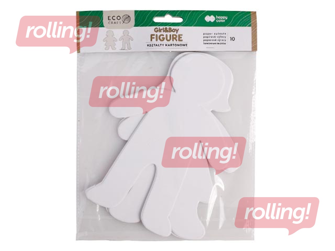 Cardboard shape set Happy Color Figure Boy&Girl, 25cm, 10 pcs