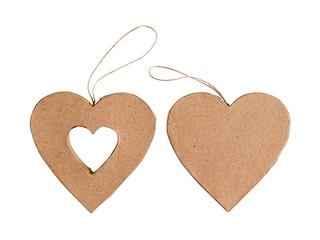 Cardboard decoration Happy Color, Hearts, 10x10x2.5cm, 2 pcs.