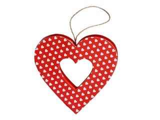 Cardboard decoration Happy Color, Hearts, 10x10x2.5cm, 2 pcs.