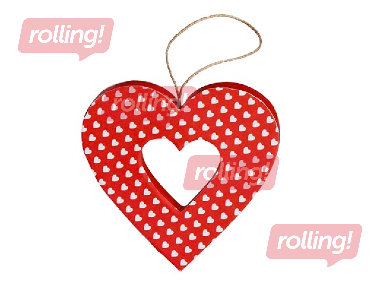 Cardboard decoration Happy Color, Hearts, 10x10x2.5cm, 2 pcs.