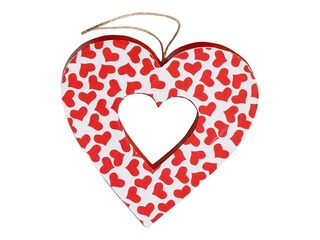Cardboard decoration Happy Color, Hearts, 10x10x2.5cm, 2 pcs.