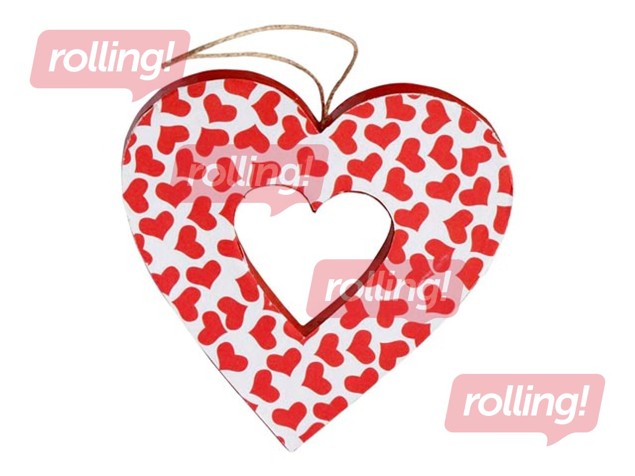 Cardboard decoration Happy Color, Hearts, 10x10x2.5cm, 2 pcs.