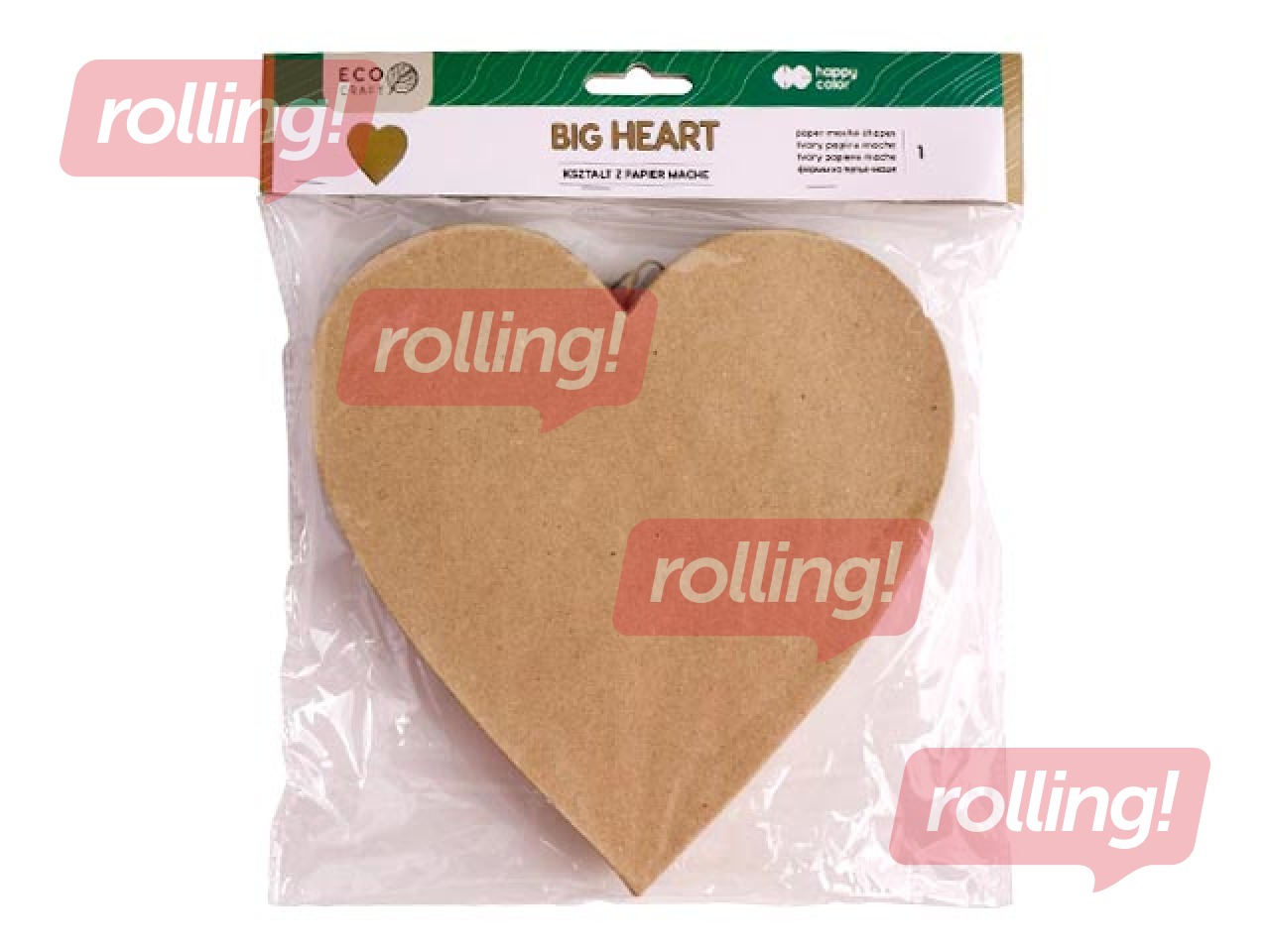 Картонная декорация Happy Color, Большое Сердце, 19x19x2.5см, 1 шт.