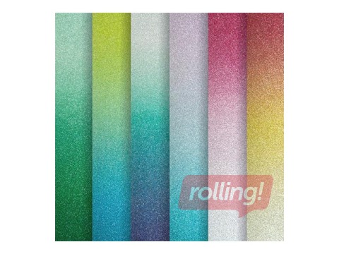 Dekoratiivne sädelev papp, A4, erinevad värvid, 6 lehte