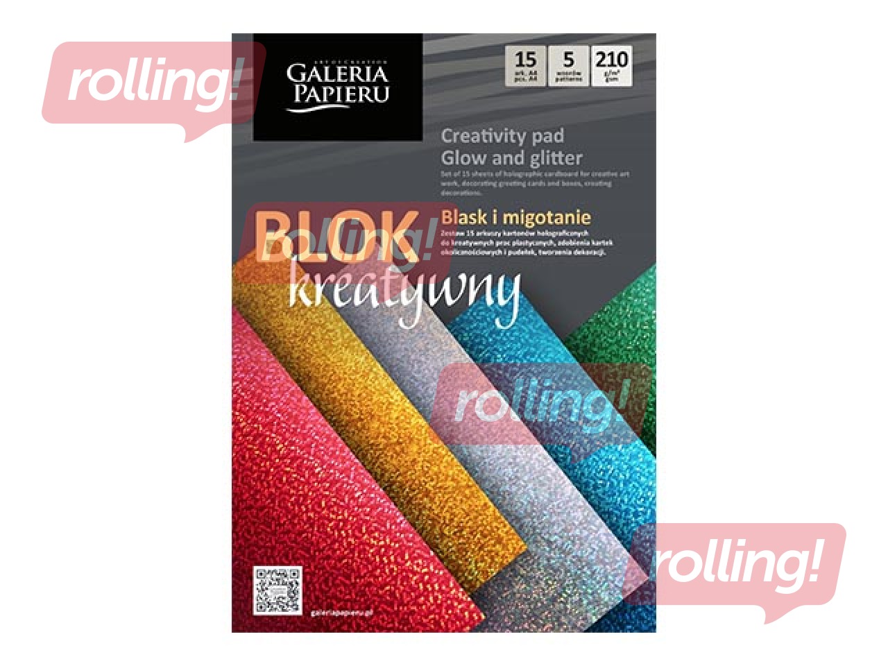 Dekoratiivne holograafiline papp, A4, erinevad värvid, 15 lehte