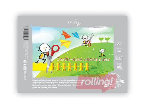 Coloured paper, double-sided, A4, 8 pages