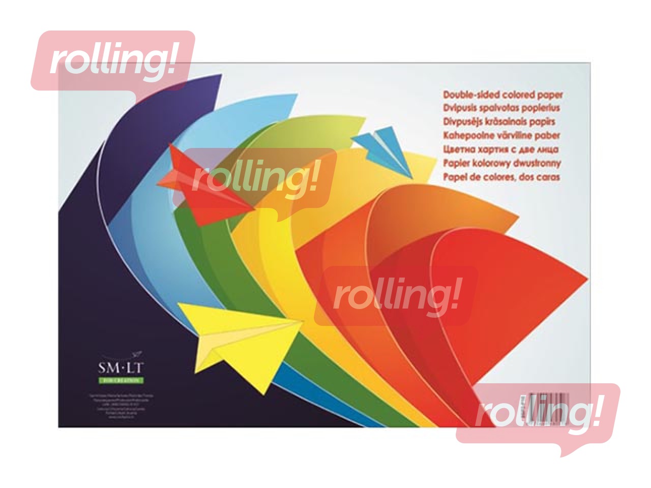 Апликационная бумага SM·LT, A3,  двухсторонняя, разные цвета, 16 листов