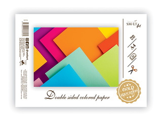 Paper, double-sided coloured, A4, in a plastic bag, 16 sheets