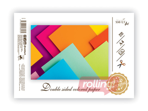 Värvipaber, kahepoolne, A4, kileümbrises, 16 lehte