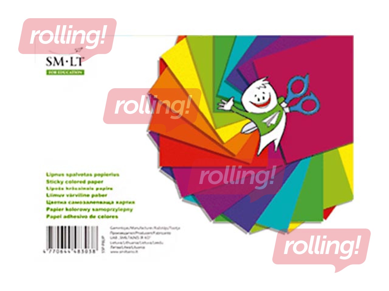 Aplikāciju papīrs pašlīmējošs SM·LT, A5, 80g/m², 8 lapas