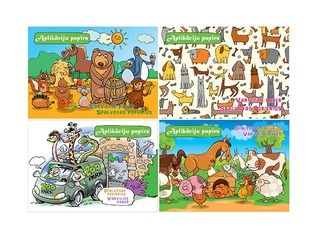 Aplikāciju papīrs A4, divpusīgs, dažādās krāsās, 8 lapas