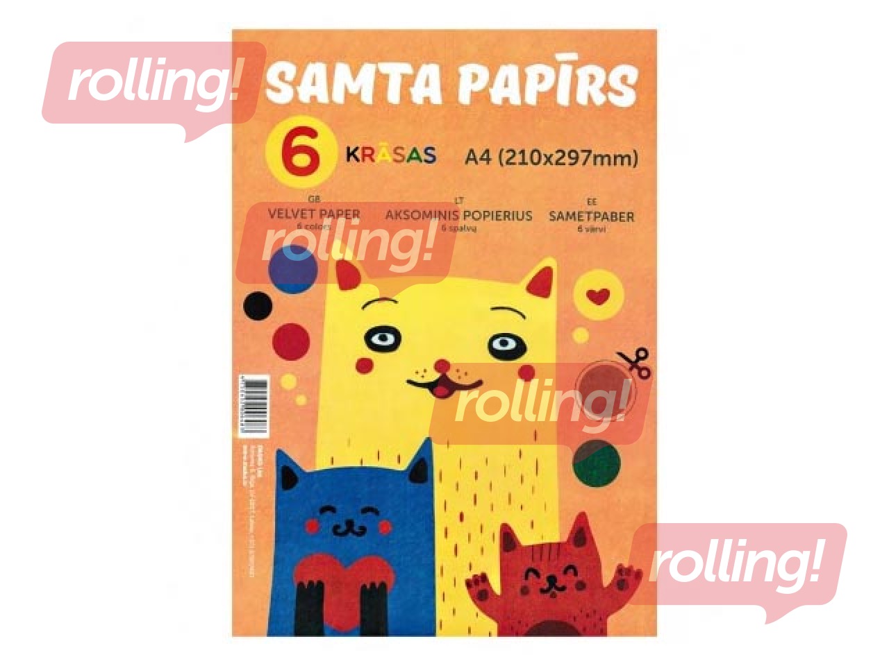 Samta papīrs, A4, 6 krāsas 