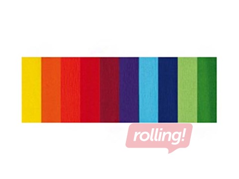 Crepe paper 0.5x2m, assorted, 10 rolls