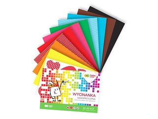 Värviline läikiv paber, isekleepuv Happy Color, A5, erinevad värvid, 8 lehte