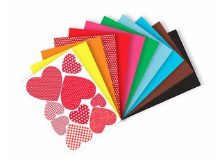 Värviline läikiv paber, isekleepuv Happy Color, A5, erinevad värvid, 8 lehte