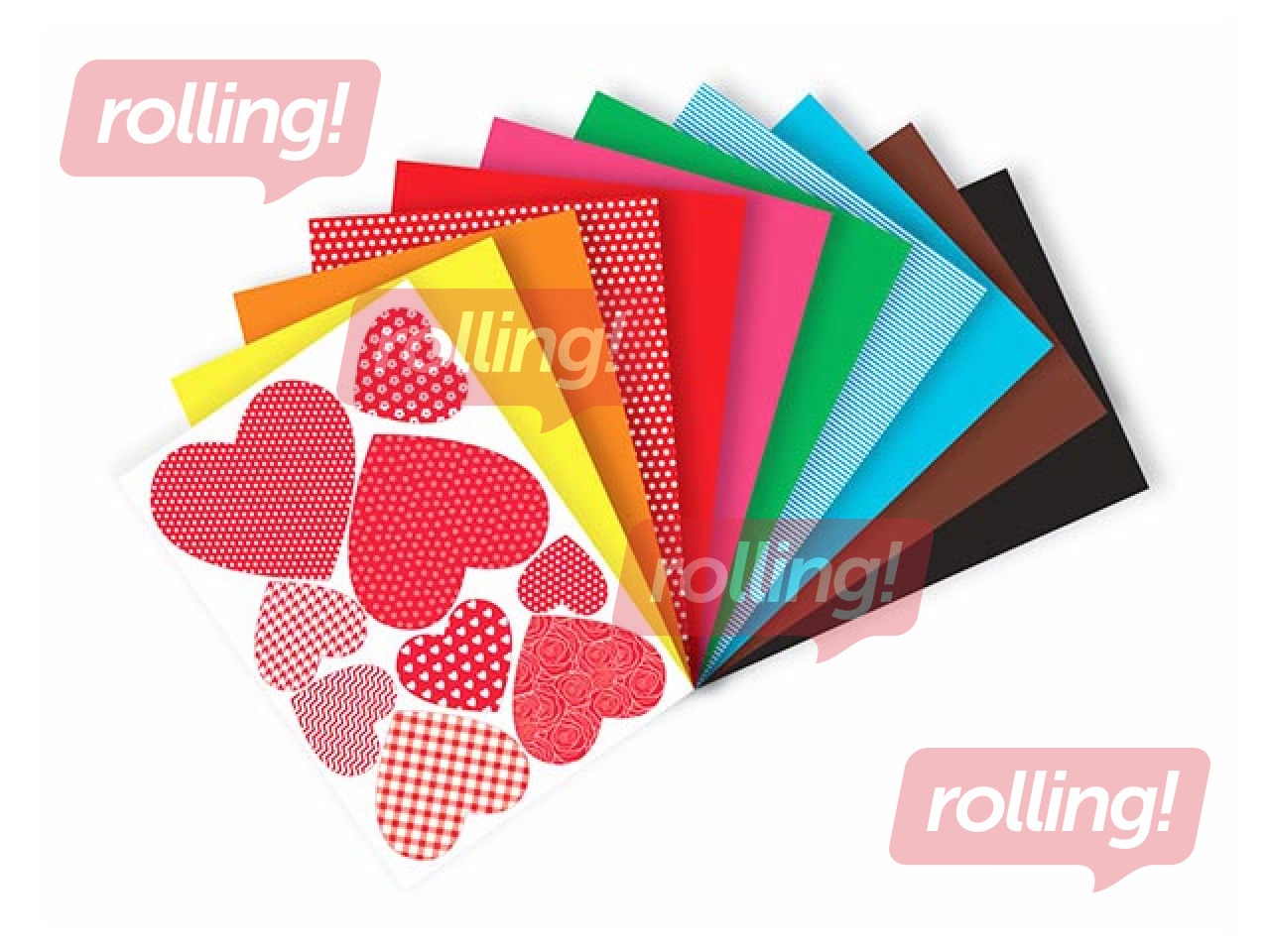 Värviline läikiv paber, isekleepuv Happy Color, A5, erinevad värvid, 8 lehte