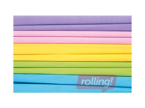 Krepp-paber Happy Color, 25x200cm 5 pastellvärvi, 10 rulli