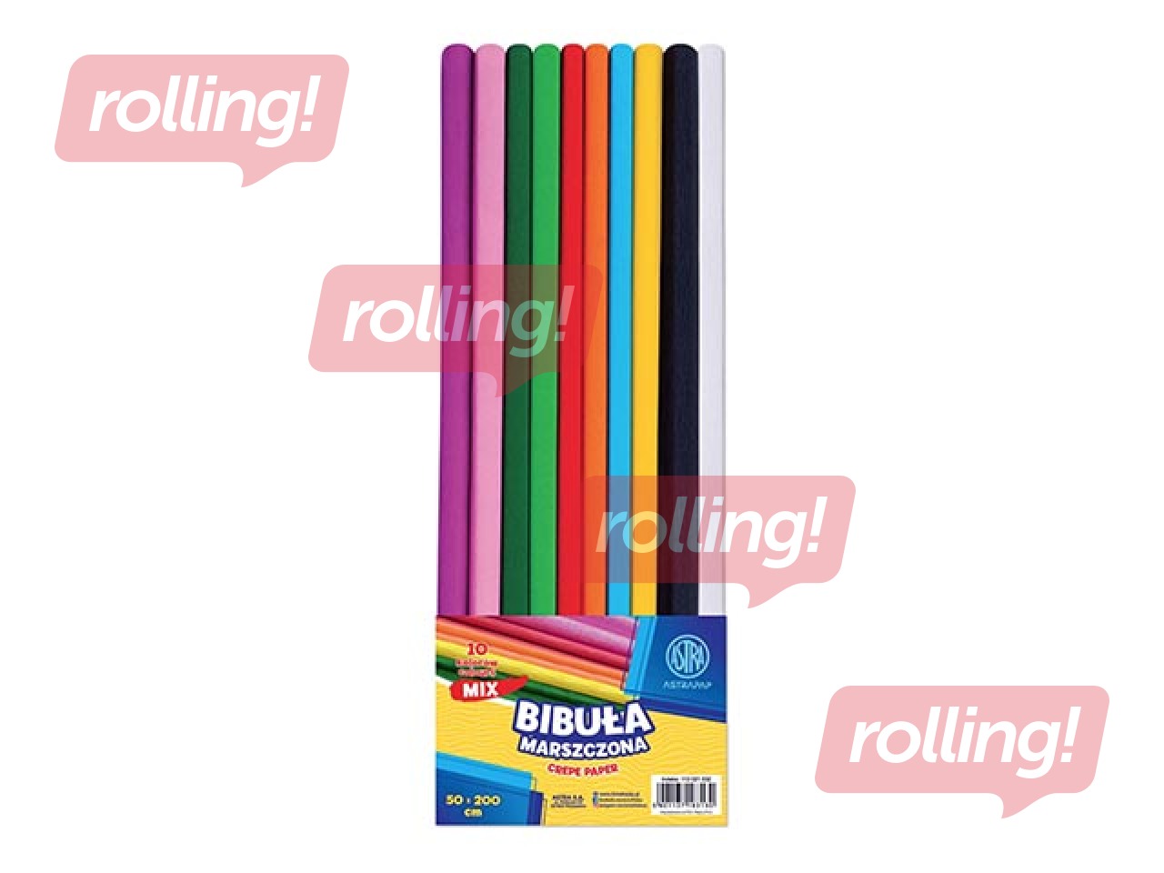 Crepe paper Astra, 50x200cm, mix colours, 10 rolls