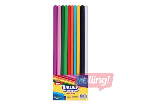 Креповая бумага Astra, 50x200cm, разные цвета, 10 рулонов