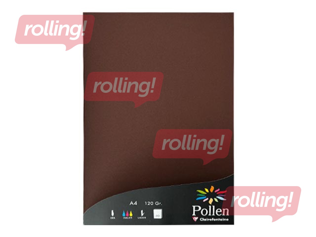 Värviline paber Pollen, Nr.61, A4, tumepruun, 120g/m², 50 lehte