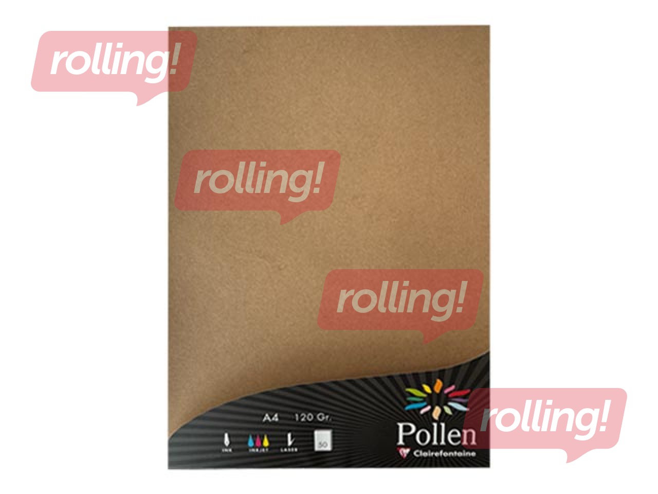 Цветная бумага Pollen, Craft, A4, коричневая, 120г/м², 50 листов