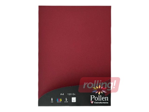 Colored paper Pollen, A4, 120g/m², maroon, 50 sheets