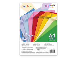 Värviline paber Gimboo, A4, 80 g/m², 100 lehte, 10 neoonvärvi