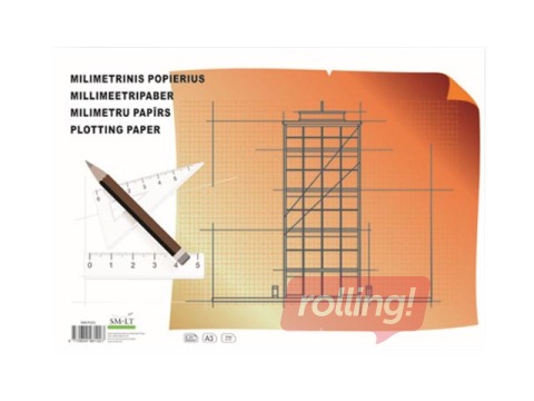 Rasēšanas milimetrpapīrs A3, 20 loksnes