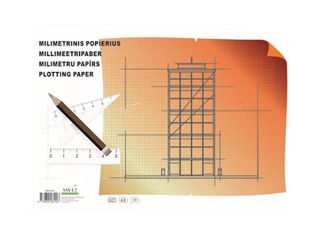 Ватман-миллиметровка А4, 20 листов, склеенный