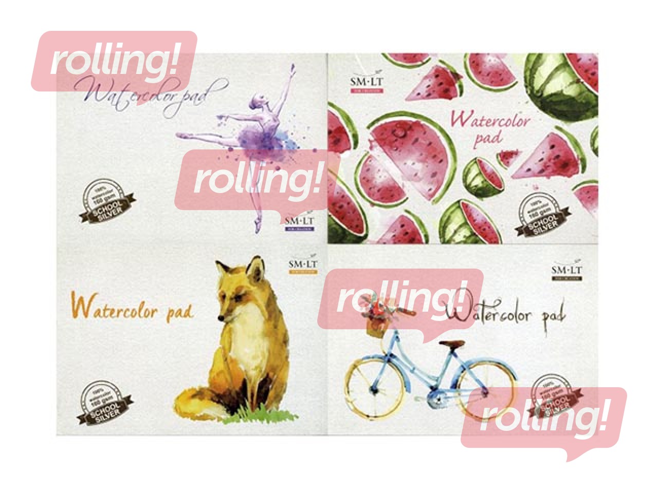 Akvareļu albums SM·LT, A4, 160g/m², 20 loksnes