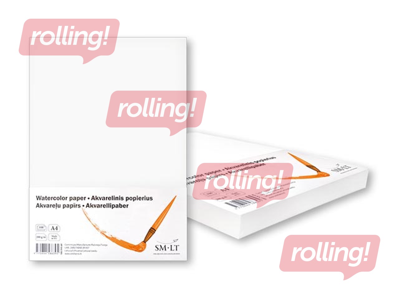 Akvareļu papīrs SM·LT, A4, 200g/m², 100 loksnes