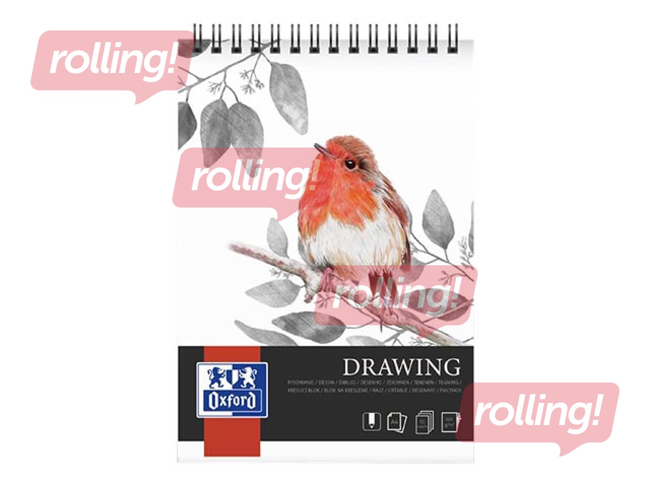 Joonistusplokk Oxford Artistic värvipliiatsitega joonistamiseks, A4, 160g/m², 50 lehte