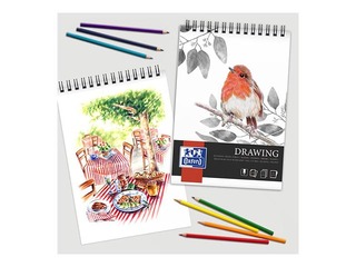 Joonistusplokk Oxford Artistic värvipliiatsitega joonistamiseks, A4, 160g/m², 50 lehte