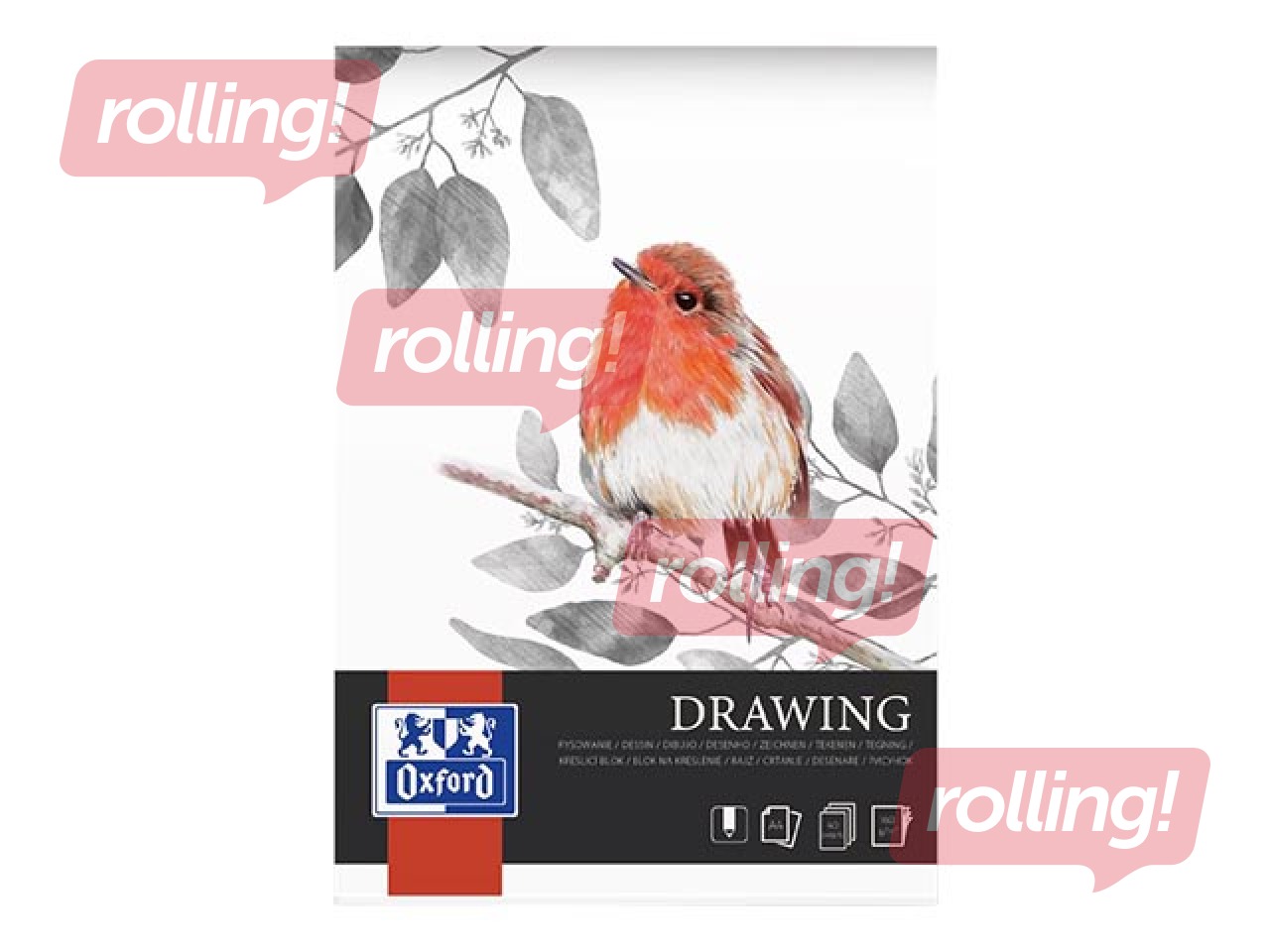 Joonistusplokk Oxford Artistic värvipliiatsiga joonistamiseks, A4, 160g/m², 40 lehte