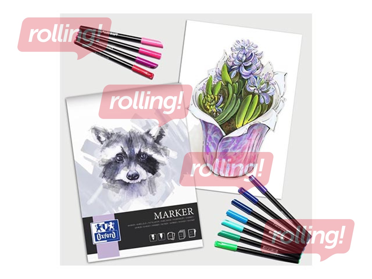 Zīmēšanas albums marķieriem Oxford, A3, 180g/m², 15 loksnes