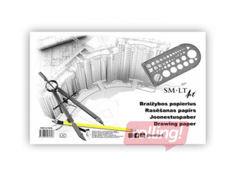 Бумага для черчения SM·LT, склеенная, А4, 10 листов, 150г/м²