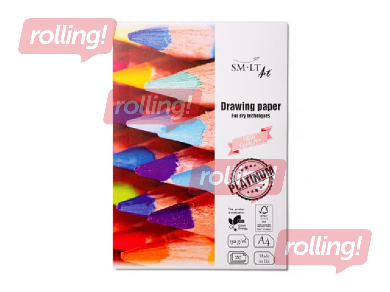 Joonistusplokk SM·LT, A4, 150g/m², valge paber