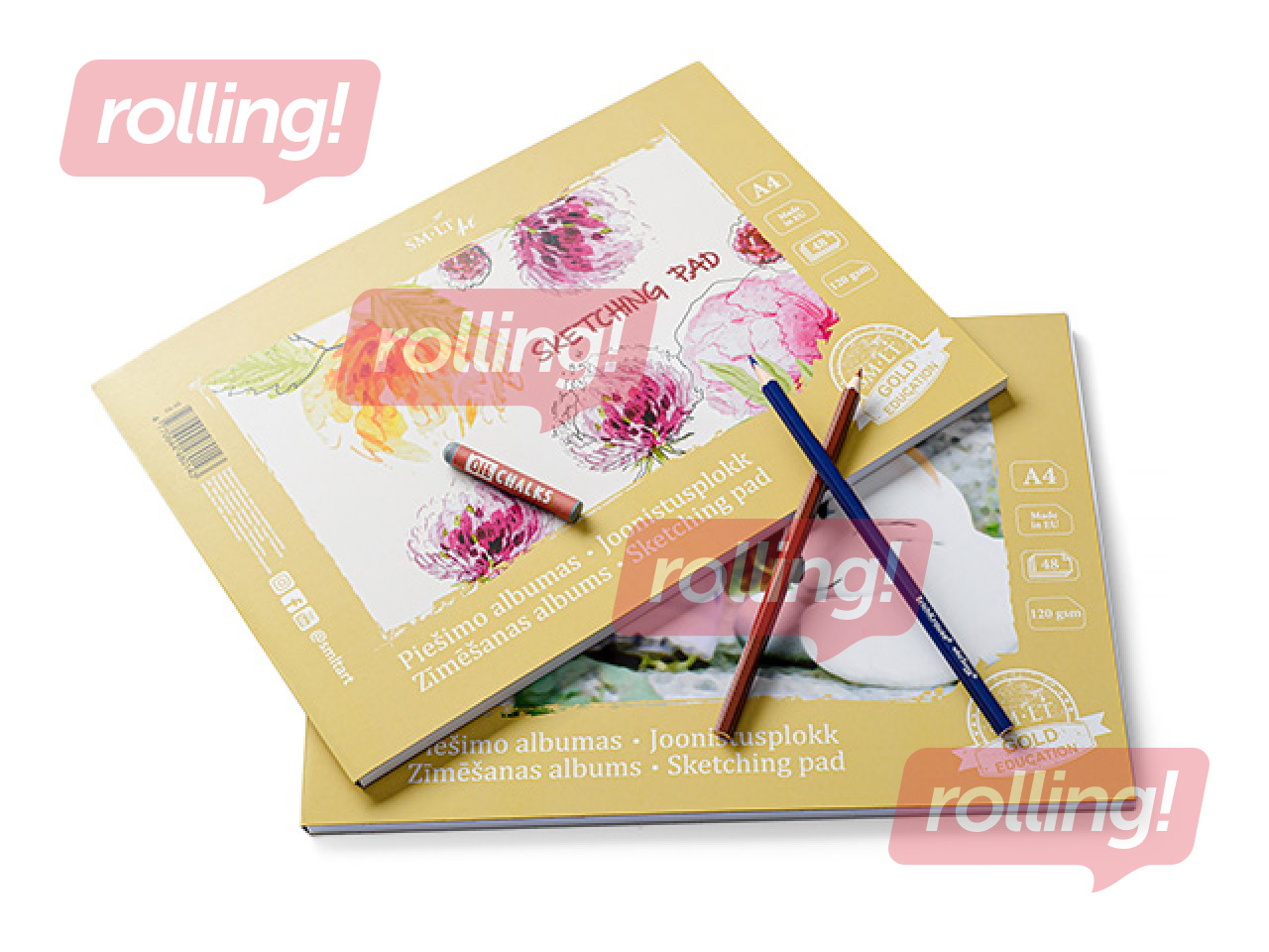 Zīmēšanas albums SM·LT, A4, 120 g/m2, 48 loksnes