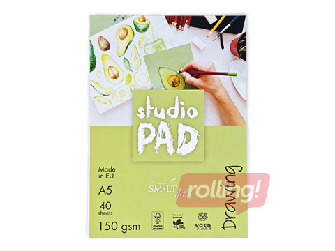 Joonistuspaberiplokk SM·LT, 150g/m², A5, 40 lehte