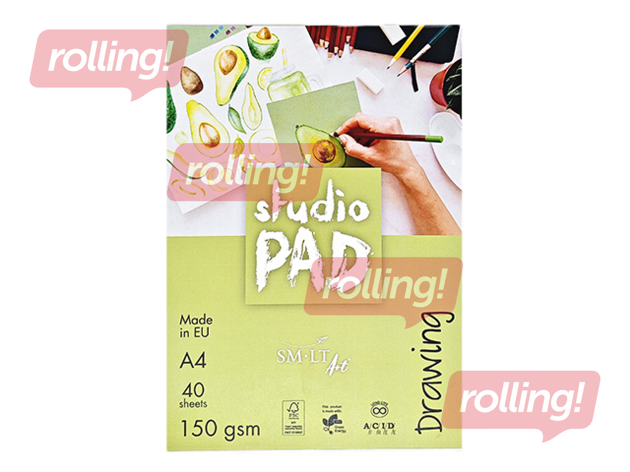 Joonistuspaberiplokk SM·LT, 150g/m², A4, 40 lehte