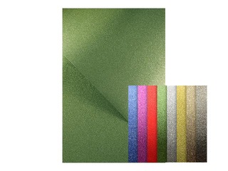 Self-adhesive glitter paper, A4, green, 150g/m², 10 sheets