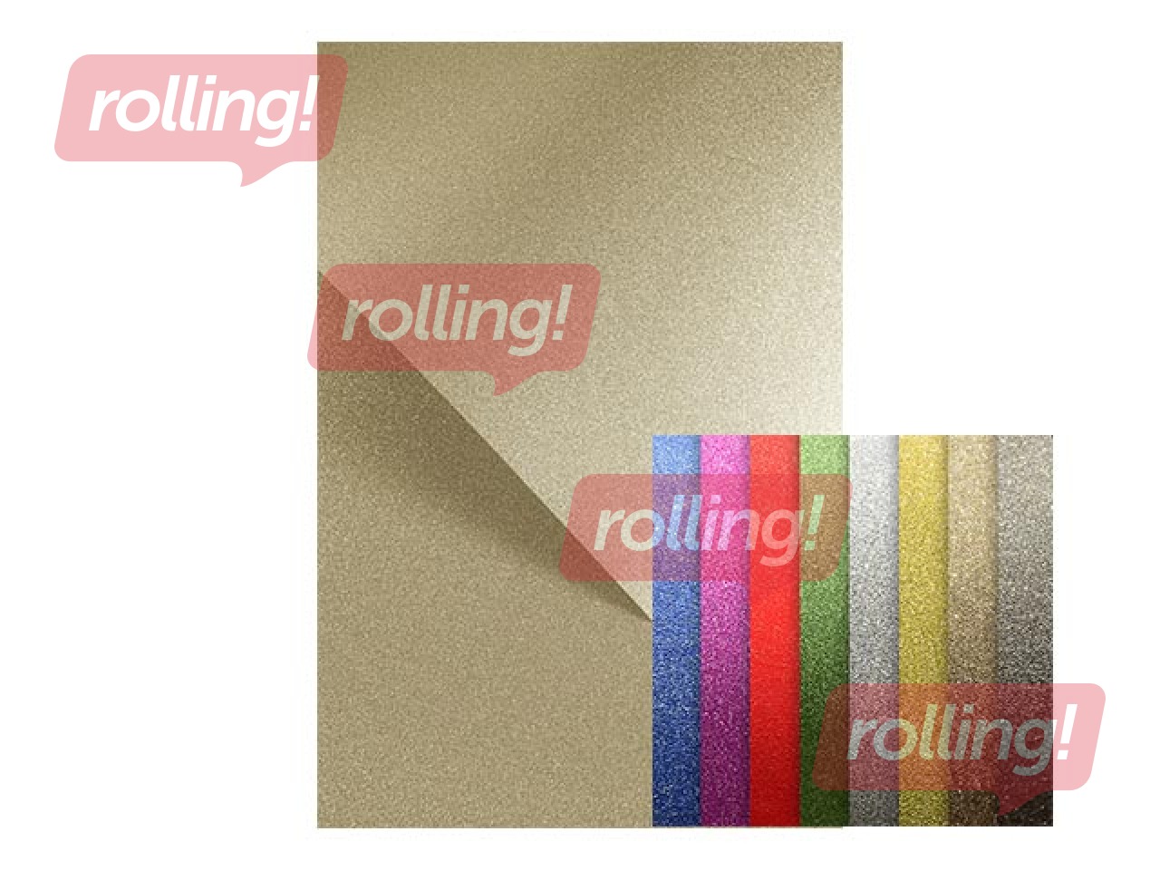 Isekleepuv sädelev paber, A4, kuldne, 150g/m², 10 lehte