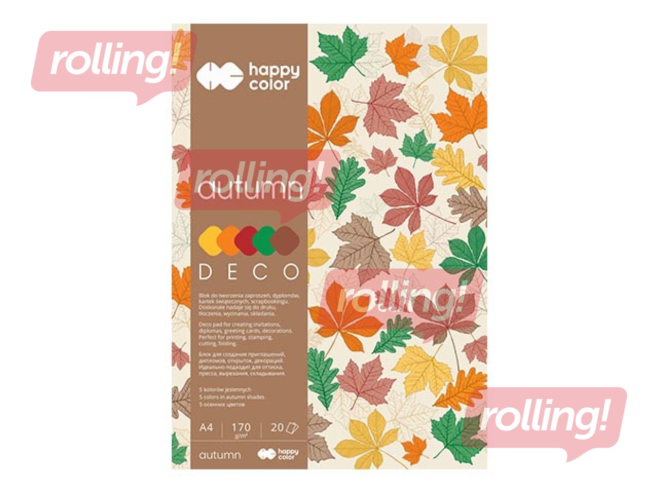 Deco drawing pad Autumn, A4, 170g/m², 20 sheets, 5 shades
