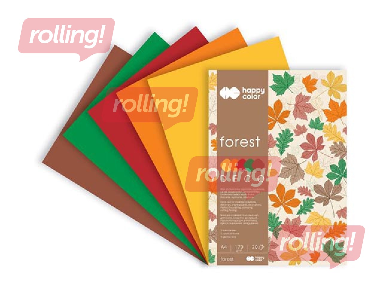 Disainpaber Autumn, A4, 170g/m², 20 lehte, 5 tooni